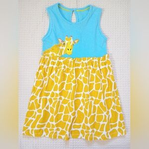 Blue & Yellow Giraffe Tank Dress